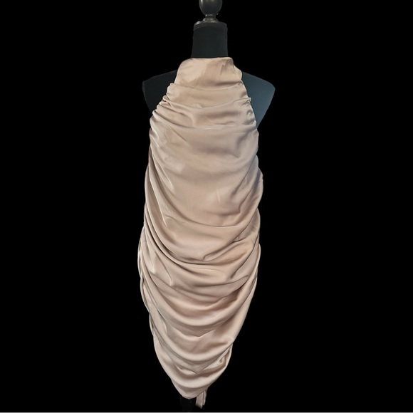 FASHION NOVA Taupe Draped Women's Dress - Picture 4 of 12